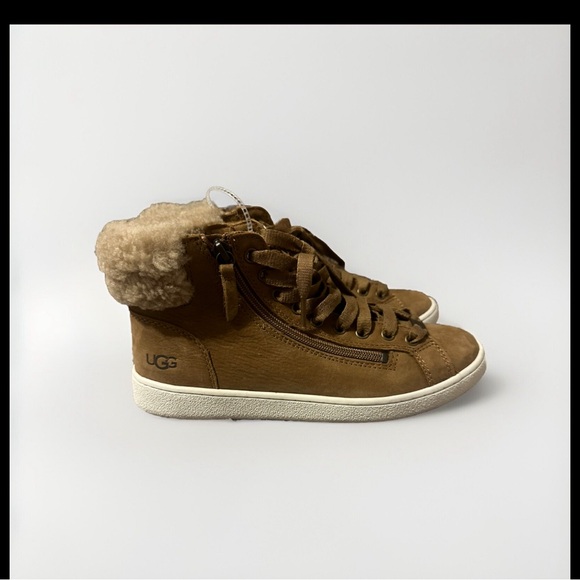 UGG Shoes - Ugg Olive High Top Leather Sneaker Brown Women’s Size 8.5